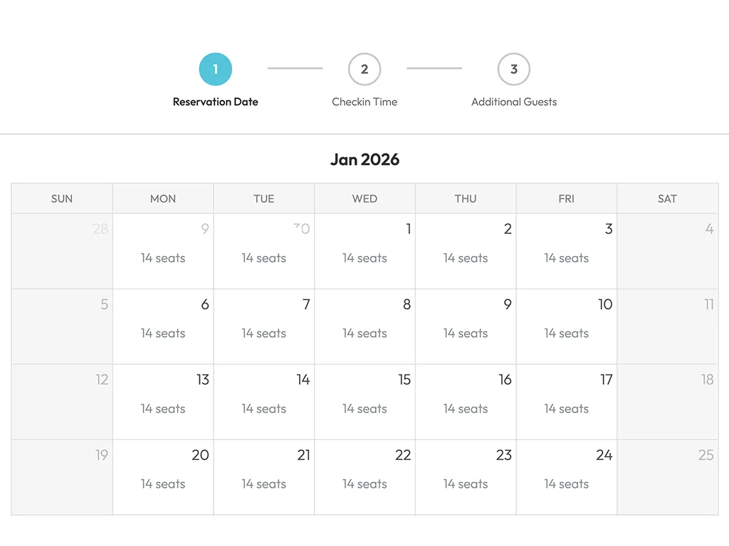 Reserve seat feature showing advance booking interface