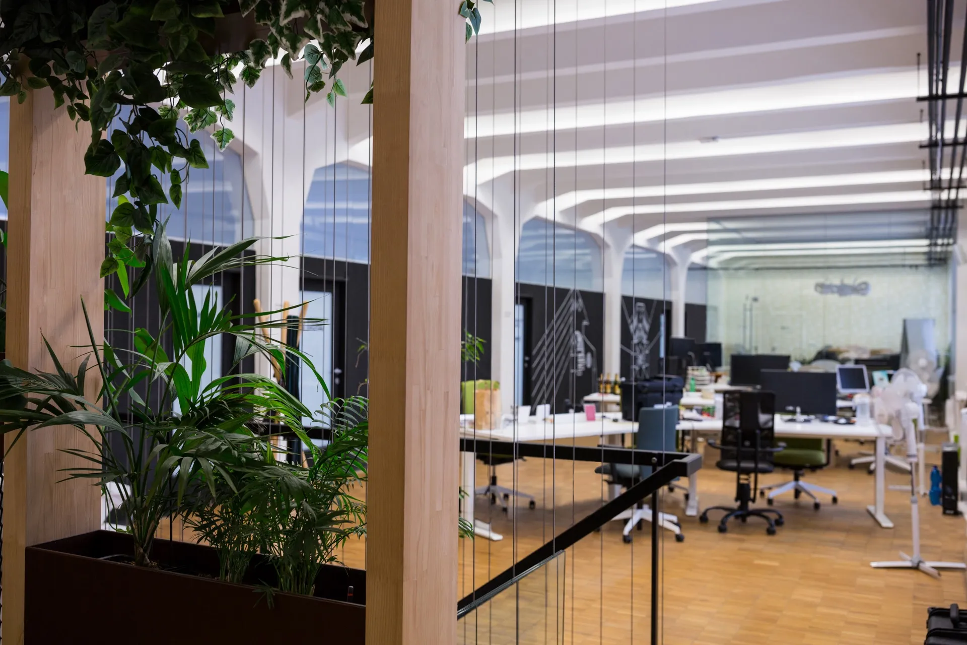 Modern office interior with collaborative spaces
