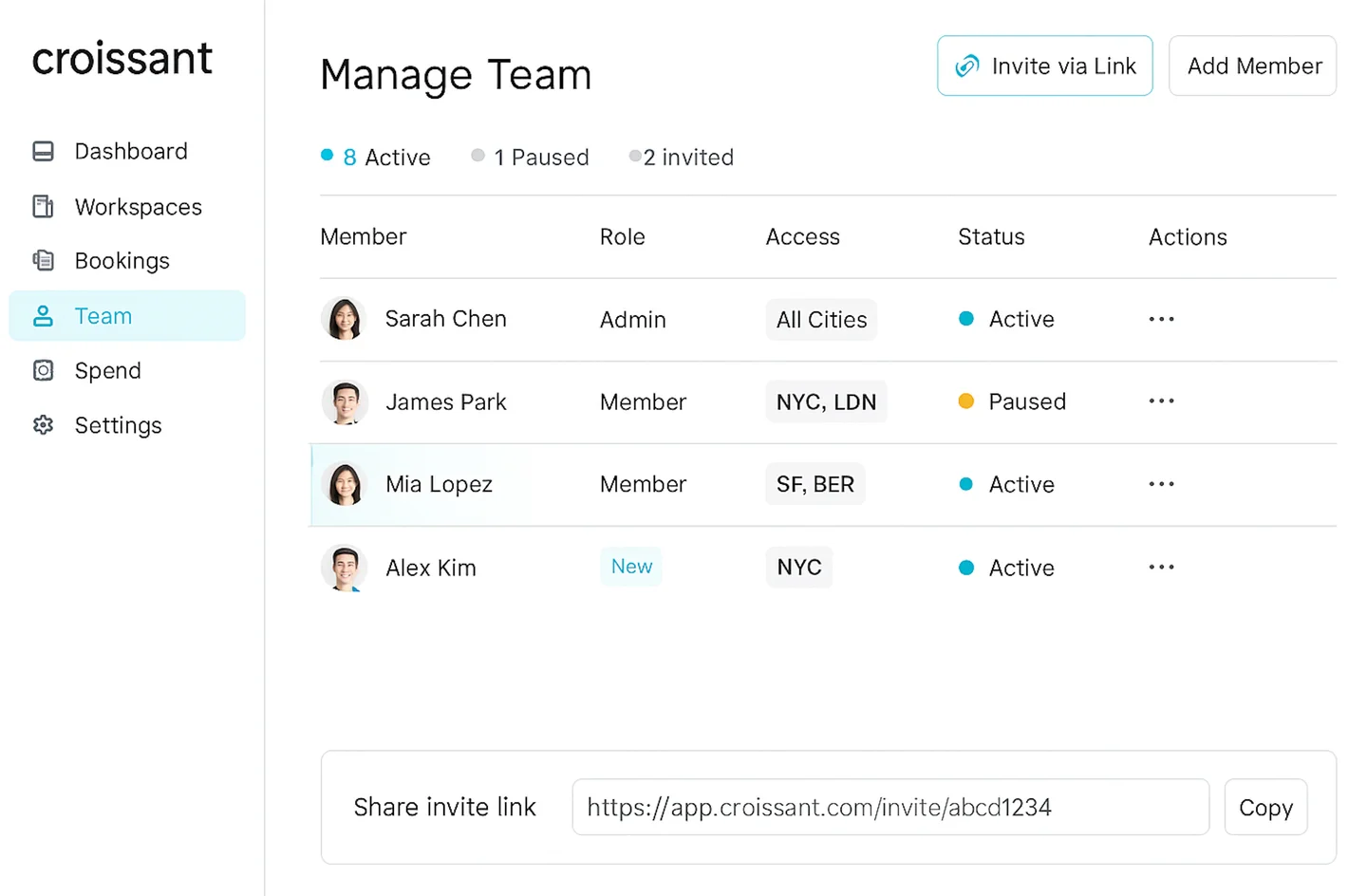 Team Management UI